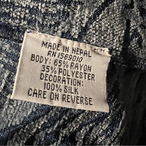 Retro Yak Magik Tapestry-look Medium blue statement jacket - Picture 6 of 9